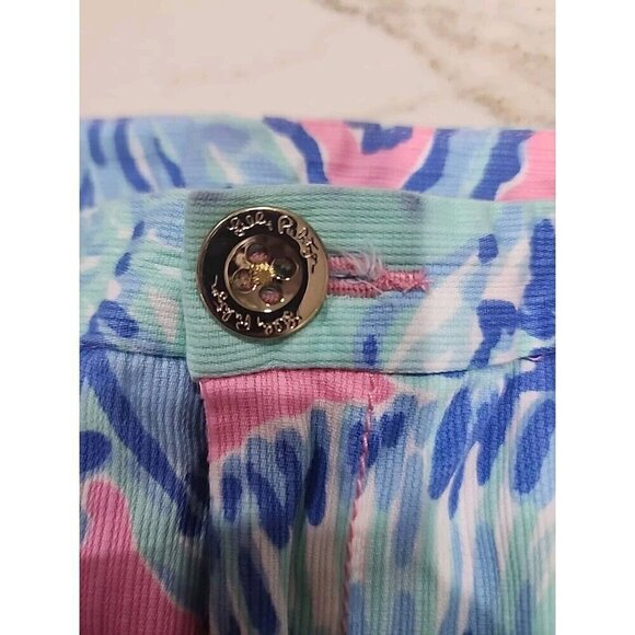 Lilly Pulitzer Adie Shorts in Pink & Blue Seashell Pattern Beach Women's 2 - Picture 5 of 8